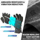 Vgo... 1-Pair Work Gloves for Men, Gardening Gloves,Cow Leather Safety Work Gloves, Puncture-proof, Thornproof, Touchscreen(Size L,Gray,CA7780)