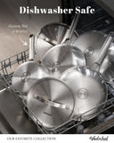 Stainless Steel Cookware Set, 8 Pcs Tir-Ply Pots and Pans Set, PFOA&PTFE Free, Dishwasher&Oven Safe, Kitchen Induction Compatible, ollas de acero inoxidable para cocinar