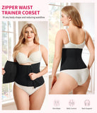Gotoly Waist Trainer for Women Zipper Corset Shapewear Tummy Control Faja Body Shaper Waist Cincher Workout Girdle(Black,3X-Large)
