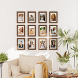 decorUhome 4x6 Picture Frame Set of 10, Display Photos 3.5x5 with Mat or 4x6 Unmatted for Picture Frames Collage Wall Decor, Brown