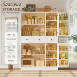 HITHOS 71" Tall Kitchen Pantry Storage Cabinet w/Drawers & Shelves, White