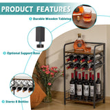 mall Liquor Bottle Holder with 8-Bottle Wine Rack Mini Wine Bar Cabinet Corner Whiskey Display Shelf Bosimeca