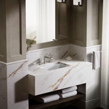KOHLER 2214-0 Ladena Rectangular Undermount Bathroom Sink With Curved Bottom, 20-7/8" W X 14-3/8" L, White