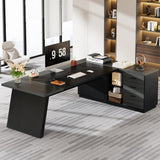 Tribesigns L-Shaped Executive Desk, 78-Inch Modern Office Desk with Drawers and Lateral File Cabinet