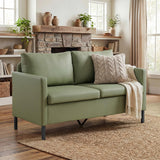 TYBOATLE Faux Leather Small Couch Loveseat, 2 Seater Sofa for Small Spaces
