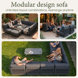 LayinSun 9 Pieces Patio Furniture Set with Coffee Table