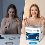Granbo Ultrasonic Cleaner 3.2L 120W Ultrasonic Jewelry Cleaner 40kHz with Heater Timer and Degassing, 110V Sonic Cleaner with Knobs, Lab Ultrasonic Cleaner for Jewelry Eyeglass Dental Parts Cleaning