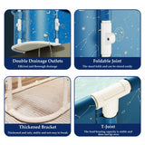 Simcat Portable Foldable Bathtub Folding Bathtub Boys and Girls Tub for Shower Soaking Hot SPA and Ice Bath Tub (Planet Blue)