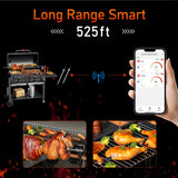 Wireless Meat Thermometer with 2 Meat Probes, 520 FT Bluetooth Meat Thermometer with Digital Food Thermometer for Remote Monitoring of BBQ Grill, Oven