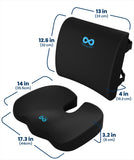 Everlasting Comfort Doctor Recommended Memory Foam Seat Cushion for Office Chairs & Car - Ergonomic Office Desk Accessories - Cushions for Tailbone Pain Relief, Sciatica (Black Airflow Lumbar, Large)