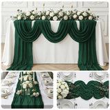 10 Pack Emerald Green 17 x 108 Inch Cheesecloth Table Runner - Boho Gauze Sheer Fabric for Wedding Baby Shower Party Home Decor