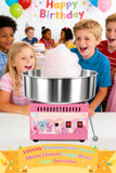 Commercial Cotton Candy Machine 1000W, 3-4 Per Minute, 38cm Stainless Steel Bowl, Easy Double Switch, Sugar Scoop, for Carnival Party Commercial Events (US Plug)