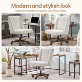 Upholstered Armless Office Chair Fabric Swivel Home Desk Chair with Wheels