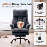 Teddy Fleece High Back Executive Office Chair with Flip Armrests (Grey)