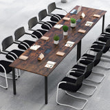 71" L x 35.5" W Large Meeting Table with Metal Frames, Rectangle Conference Room Table with Cable Grommet for Office, Boardroom