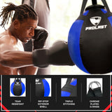 PROLAST Wrecking Ball Heavy Punching Bag for Adults, Hook and Uppercut, Body Snatcher, Boxing, MMA, Muay Thai Training Equipment, Filled, 65 lbs, Rhino Blue