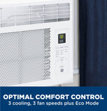GE Window Air Conditioner Unit, 6,000 BTU for Small Rooms up to 250 sq ft. with Adjustable Fan, White
