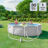 INTEX 26701EP 10Ft X 30In Prism Frame Premium Above Ground Swimming Pool Set with Filter Pump