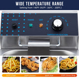 Electric Deep Fryer, 2 Gallon Stainless Steel Countertop Fryer with Basket, 140°f-392°f Adjustable Temperature, Commercial and Home Fryer for Chips, Chicken, Fish, Onion Rings, Restaurant, Food Truck