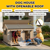 Extra Large Outdoor Dog House for 2 Dogs, Weatherproof Wooden Kennel