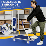 Foldable Push Cart Dolly | 330 lbs. Capacity | Heavy Duty Moving Platform Hand Truck with Swivel Wheels