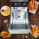 11.5QT Commercial Deep Fryer，Stainless Steel Countertop Electric Deep Fryer with Basket, Easy to Clean,1500W