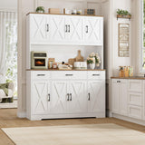HOSTACK 71" Tall Kitchen Pantry Storage Cabinet, 55" W Kitchen Hutch, White