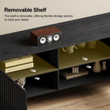 NessCarsti 94.48" Mid Century Modern Black TV Stand for TVs Up to 100 Inch