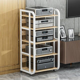 Modern 5-Tier AV Cabinet - Slish White Sto Unit for Record Players, Ma Devices & Accessories - Perfect for Home Entertainment & Living Room nizat