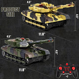 Supdex 1/28 RC Battle Tank Set, Remote Control Army Toy That Shoots for Kids and Adults, 2.4G Military Tank Model Toy for Boys Age 6+ Years Old with Sound and Lights