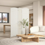 Room Divider 3 Panel, 6FT Tall Folding Privacy Screen, Freestanding Hand-Woven Partition for Room Separation with 360°