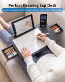 Yotnufy Adjustable Lap Desk with Cushion Stroage Rotatable Phone Stand