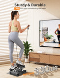 SPORTSROYALS Stair Stepper,Twist/Mini Stepper for Exercise at Home,Step Machine with Resistance Bands for Full Body Workout, 350lbs+ Capacity