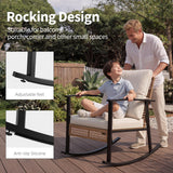 Deersky 4 Piece Outdoor Patio Furniture Set, All-Weather Modern PE Wicker Rattan Conversation Set with 4" Cushions for Comfortable, Easy to Assemble, Cream White