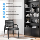 Simple Deluxe Waiting Room Guest Chair No Wheels Set of 2 with Padded Arm Rest, Conference Guests Chair for Reception, Meeting, Lobby, Home Dining, Desk Table Side, 2 Pack