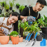 1 Set Garden Tool Set 10 Pieces Plastic Gardening Planting Tools Kits with Shovels, Rake, Scissor, Trimmer, Blue