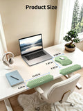 2-in-1 L-Shaped Desk Elbow Pads & & Mouse Pad Set with Wrist Rest, Green