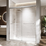 ENSO SENKA 56-60" W x 72" H Semi-Frameless Bypass Sliding Shower Door, Easy-to-Clean Treated Clear Tempered SGCC Glass, Polished Chrome