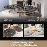 DREAME L40s Ultra Robot Vacuum and Mop, 19,000Pa Suction, Auto-Empty, Mop Self-Cleaning, 100% Detangling DuoBrush, Extending Mops and Side Brush, 1.57in Obstacle Clearing, App & Voice Control (White)