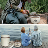 JPY 2 Pack Fishing Bait Container Stainless Steel Fishing Bait Storage Box with Handbag Worm Bait Holder Bait Bucket to Keep Bait Fresh and Alive