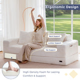 MAXYOYO Sofa Bed, 80-Inch Oversized Boneless Loveseat, 2 Cup Holders