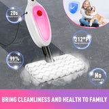 Steam Mop, Detachable Handheld Steam Cleaner with 10-in-1 Multipurpose Accessories, Two-sided Mop, Double Cleaning Area, Multi Surfaces Steamer for Wood Floor, Tile, Window, Clothes, Furniture & Grout