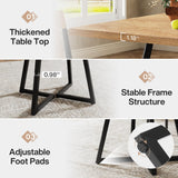 Tribesigns Square Dining Table Set of 4, 31.5" Modern Dinner Table with Metal Base, Kitchen Table for Dining Room, Small Space, Apartment, Natural & Black (Chairs are not Included)