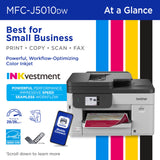 Brother INKvestment 5010 Wireless Color Inkjet All-in-One Printer with Automatic 2-Sided Copy & Scan with 2.7” Color Touchscreen (MCF-J5010DW)