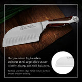 Hammer Stahl 5-Inch Cleaver | Ergonomic Quad-Tang Pakkawood Handle | German Forged High Carbon Steel | Straight-Edged Blade