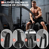 Brobantle Battle Rope 1.5 Inch Diameter,50FT Exercise Workout Ropes for Home Gym Heavy Weighted Training Rope for Working Out