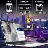 Dell Pro 16 Plus PB16250 Business Laptop 16" FHD+ Intel Ultra 7-265U, Oemgenuine Customized Laptop