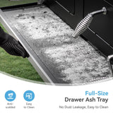 34-Inch Barrel Charcoal Grill with Side Tables, 794 Square Inches Cooking Space, Large Charcoal BBQ Grill with 2 Height-Adjustable Charcoal Pans for Outdoor Backyard Patio Picnic Parties Camping