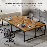 Mericonia 54 Inch Computer Desk with Power Outlets, 1.2" Thick Heavy Duty Industrial Office Desk