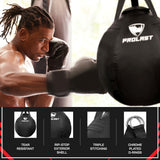 PROLAST Wrecking Ball Heavy Punching Bag for Adults, Hook and Uppercut, Body Snatcher, Boxing, MMA, Muay Thai Training Equipment, Filled, 65 lbs, Rhino Black